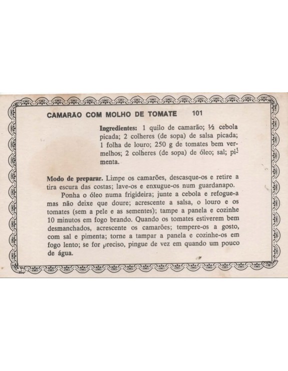 FICHARIO ANTIGO DE RECEITAS 101 E 102