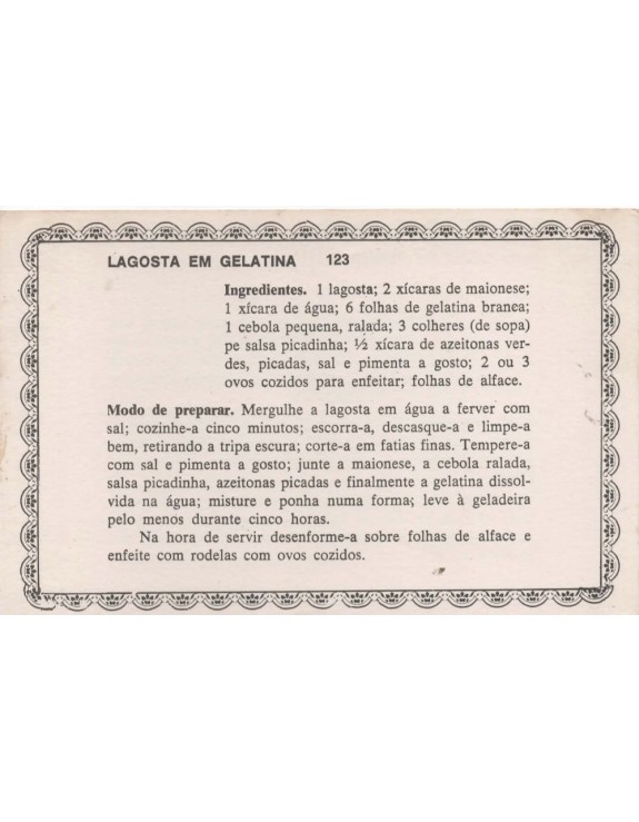 FICHARIO ANTIGO DE RECEITAS 123 E 124