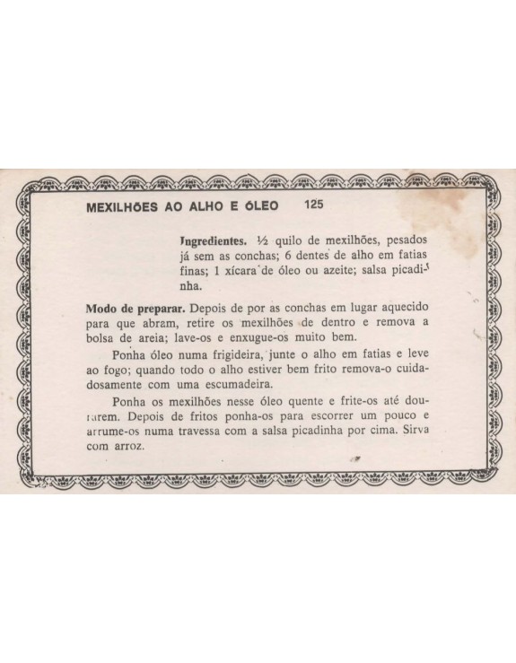 FICHARIO ANTIGO DE RECEITAS 125 E 126