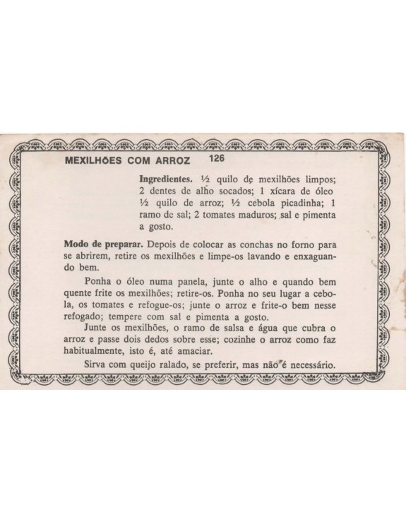 FICHARIO ANTIGO DE RECEITAS 125 E 126