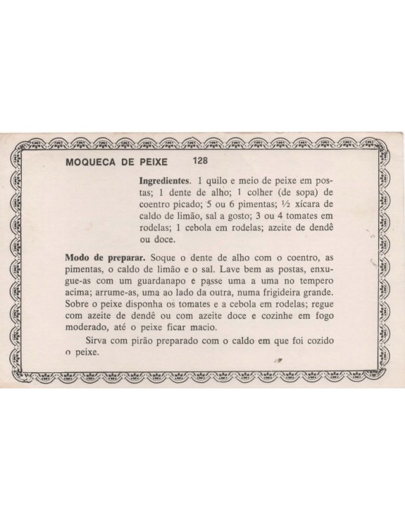 FICHARIO ANTIGO DE RECEITAS 127 E 128
