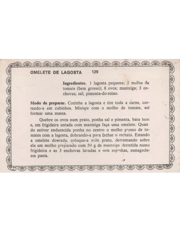 FICHARIO ANTIGO DE RECEITAS 129 E 130