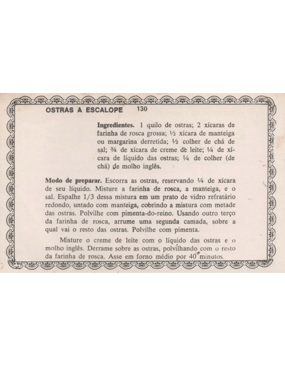 FICHARIO ANTIGO DE RECEITAS 129 E 130