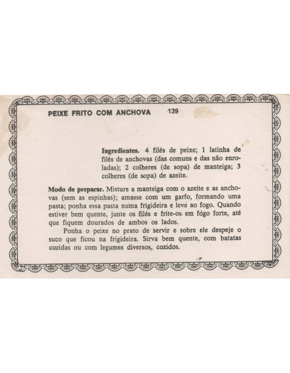 FICHARIO ANTIGO DE RECEITAS 139 E 140