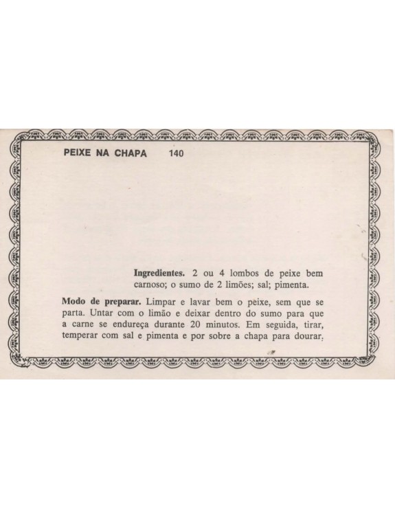 FICHARIO ANTIGO DE RECEITAS 139 E 140