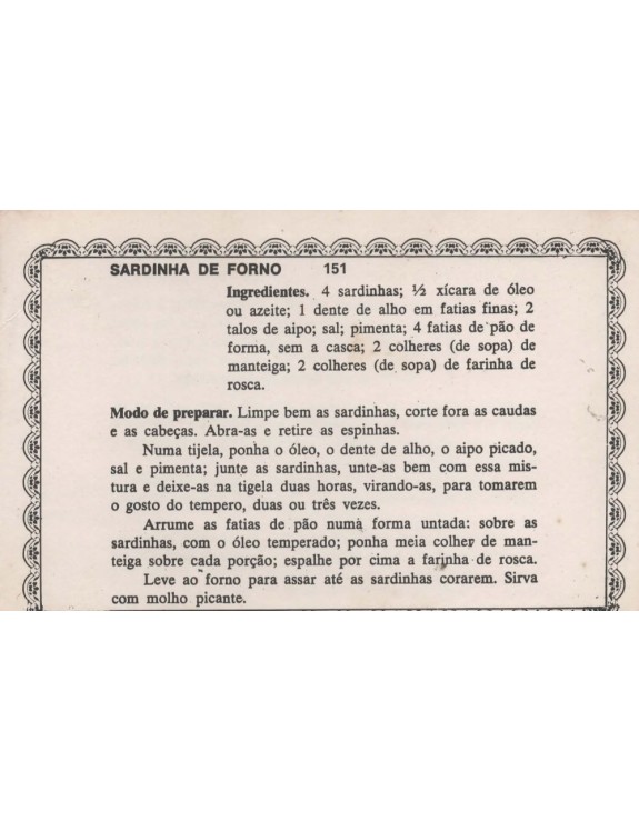 FICHARIO ANTIGO DE RECEITAS 151 E 152