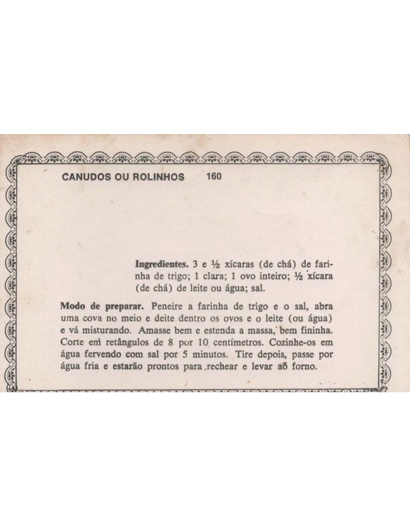 FICHARIO ANTIGO DE RECEITAS 159 E 160