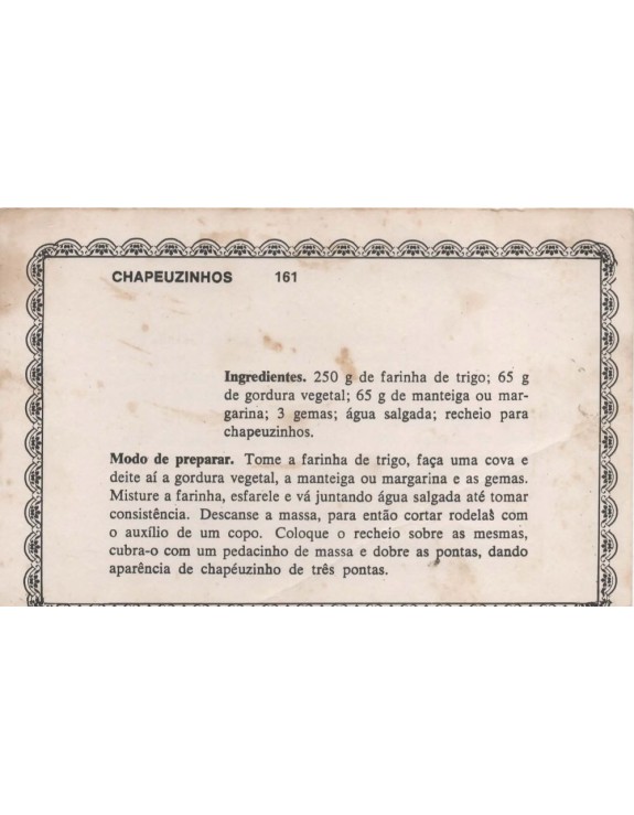 FICHARIO ANTIGO DE RECEITAS 161 E 162