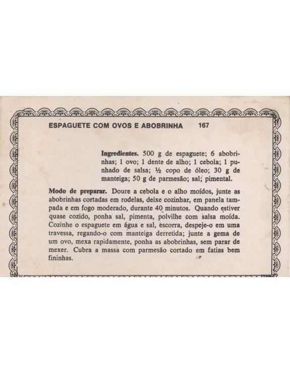 FICHARIO ANTIGO DE RECEITAS 167 E 168