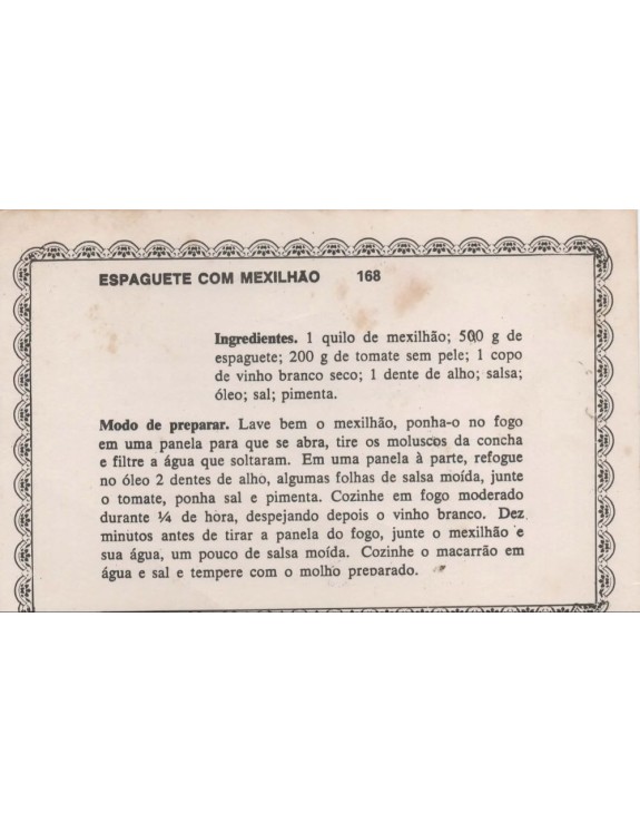FICHARIO ANTIGO DE RECEITAS 167 E 168