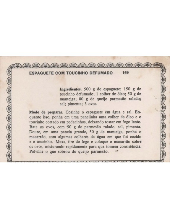 FICHARIO ANTIGO DE RECEITAS 169 E 170