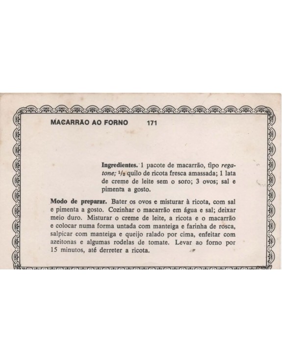 FICHARIO ANTIGO DE RECEITAS 171 E 172