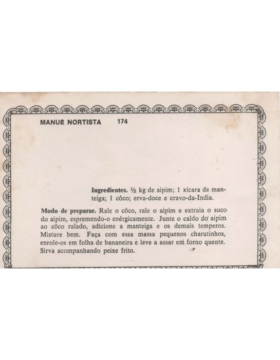 FICHARIO ANTIGO DE RECEITAS 173 E 174