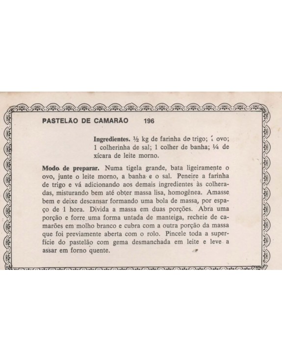 FICHARIO ANTIGO DE RECEITAS 195 E 196