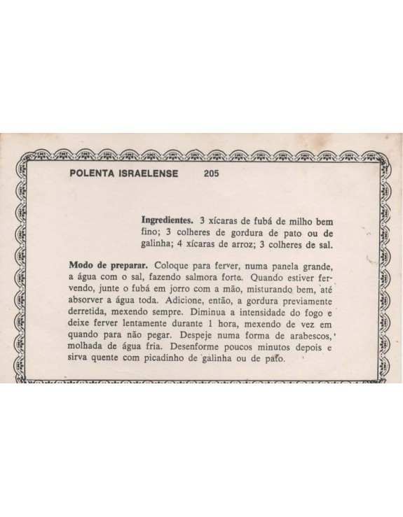 FICHARIO ANTIGO DE RECEITAS 205 E 206