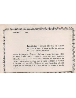 FICHARIO ANTIGO DE RECEITAS 207 E 208