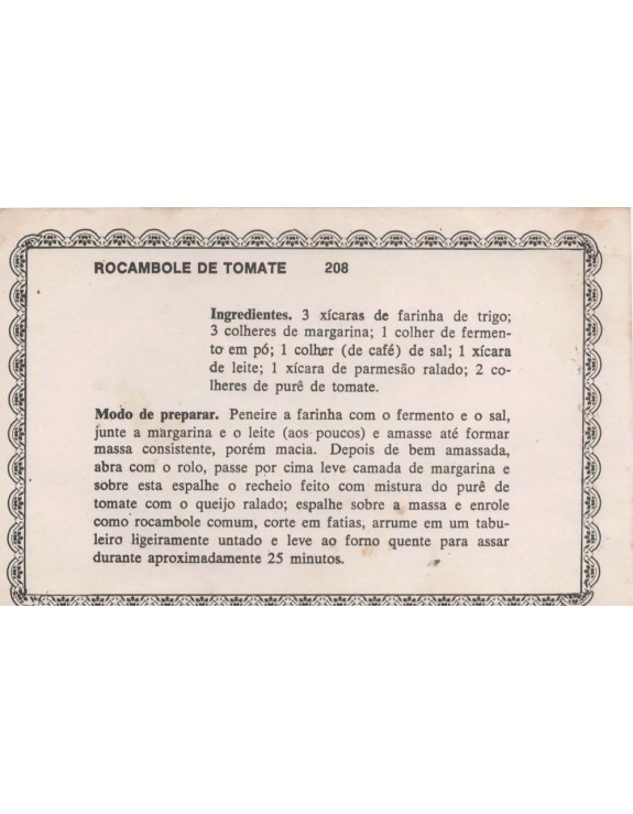 FICHARIO ANTIGO DE RECEITAS 207 E 208