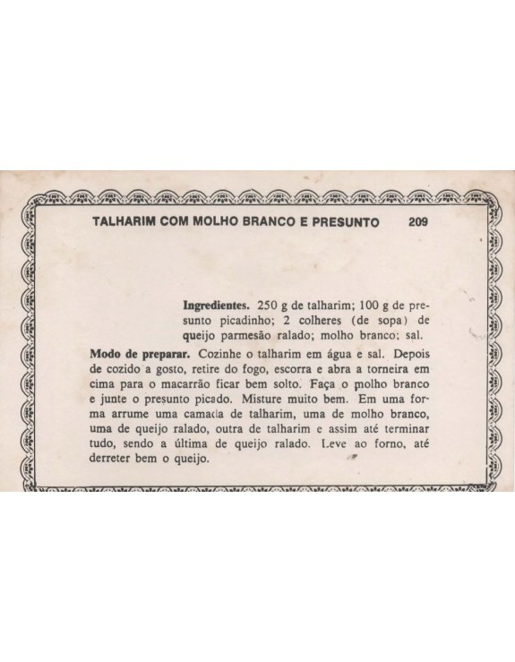 FICHARIO ANTIGO DE RECEITAS 209 E 210