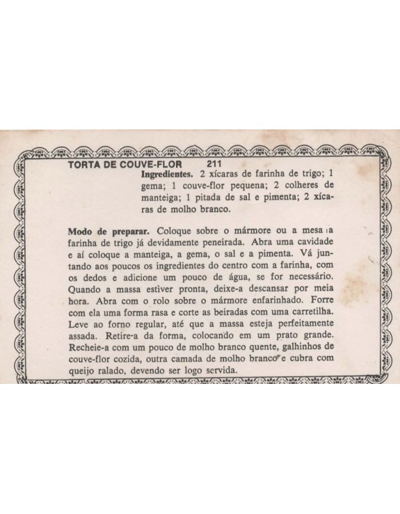 FICHARIO ANTIGO DE RECEITAS 211 E 212 