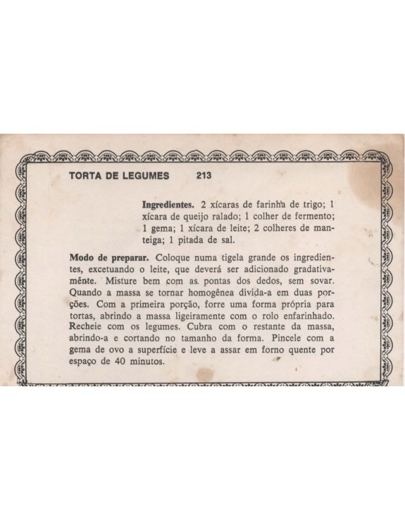 FICHARIO ANTIGO DE RECEITAS 213 e 214