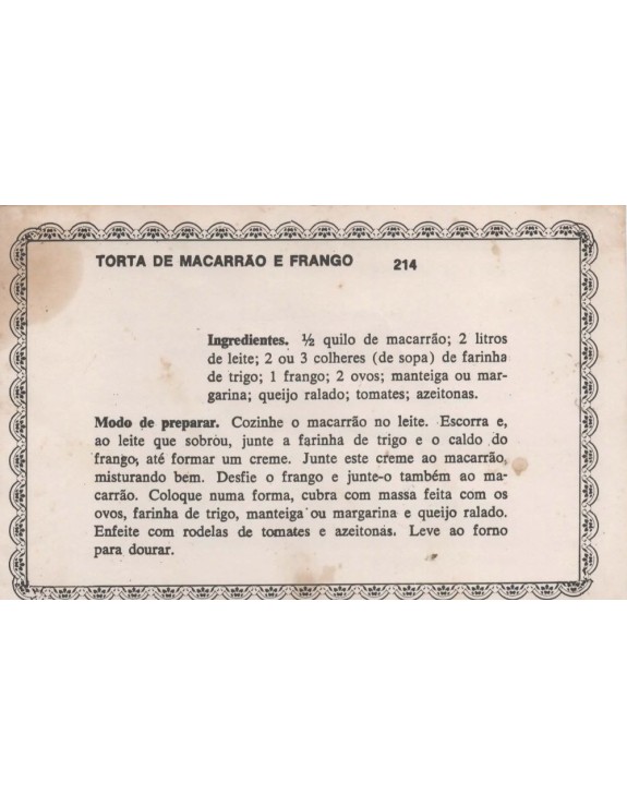 FICHARIO ANTIGO DE RECEITAS 213 e 214