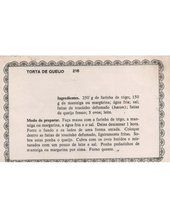 FICHARIO ANTIGO DE RECEITAS 215 E 216