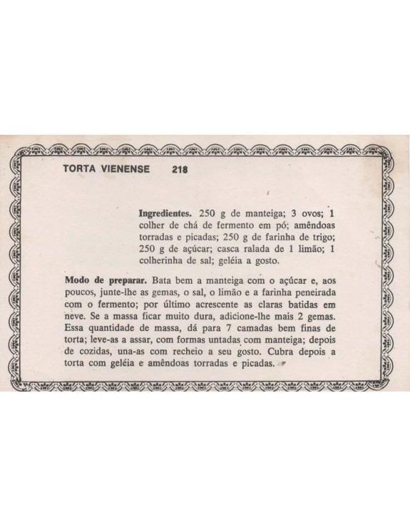 FICHARIO ANTIGO DE RECEITAS 217 E 218