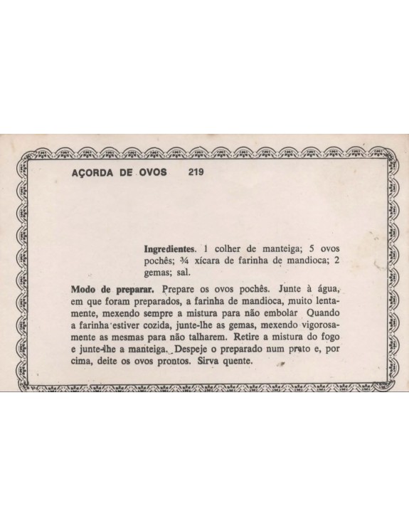 FICHARIO ANTIGO DE RECEITAS 219 E 220