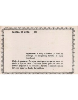 FICHARIO ANTIGO DE RECEITAS 219 E 220