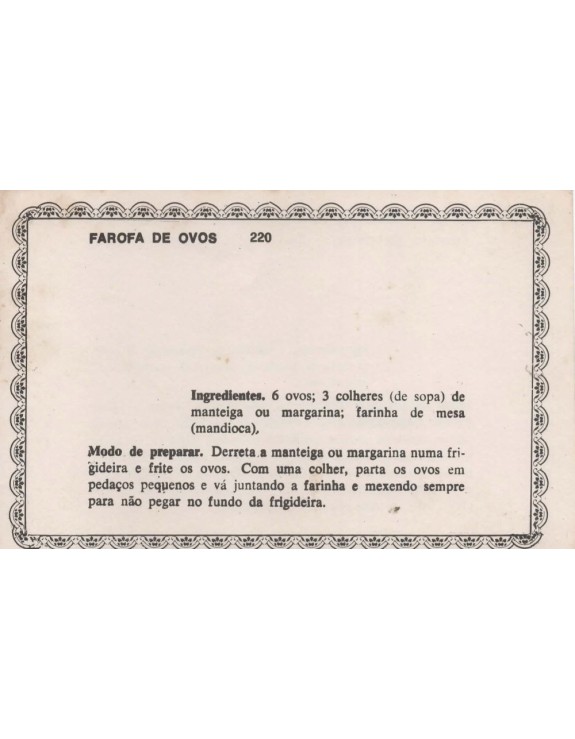 FICHARIO ANTIGO DE RECEITAS 219 E 220