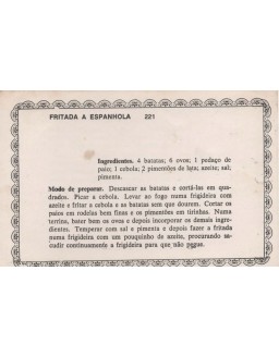 FICHARIO ANTIGO DE RECEITAS 221 E 222