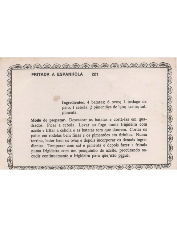 FICHARIO ANTIGO DE RECEITAS 221 E 222