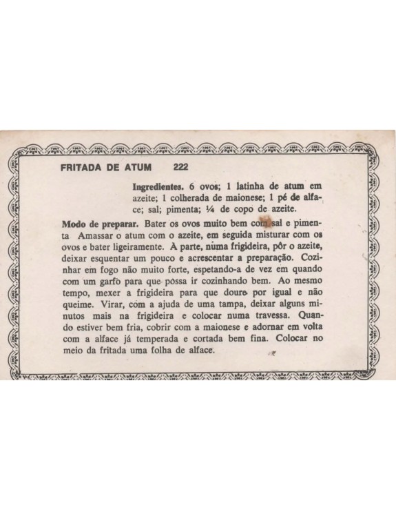 FICHARIO ANTIGO DE RECEITAS 221 E 222