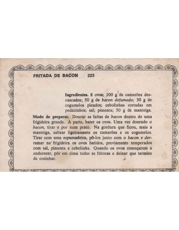 FICHARIO ANTIGO DE RECEITAS 223 E 224