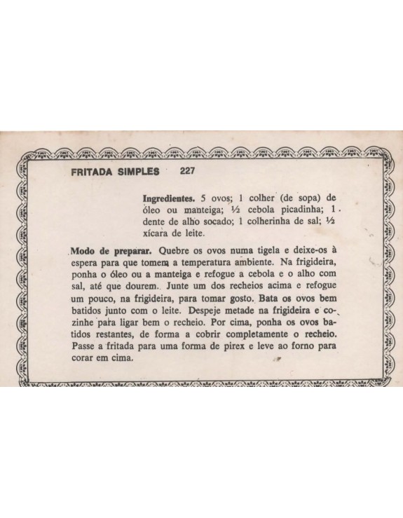FICHARIO ANTIGO DE RECEITAS 227 E 228