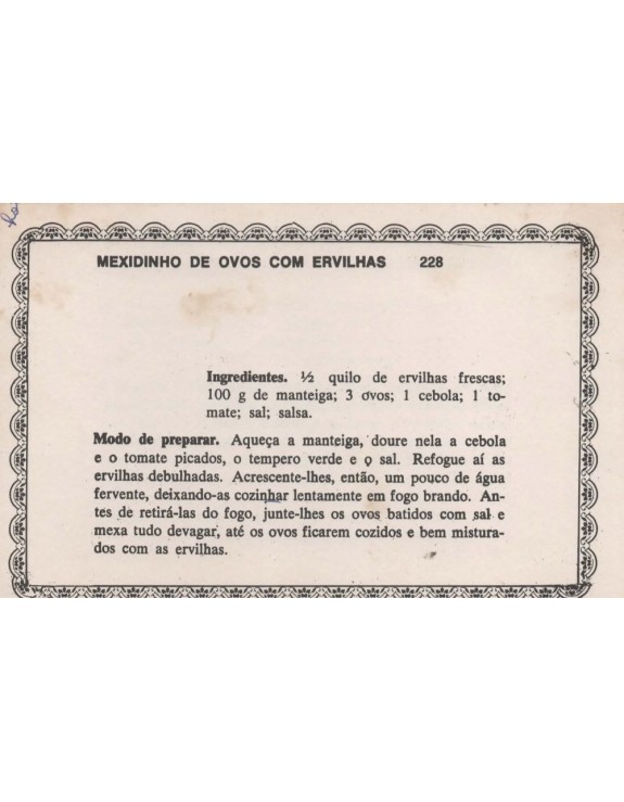 FICHARIO ANTIGO DE RECEITAS 227 E 228
