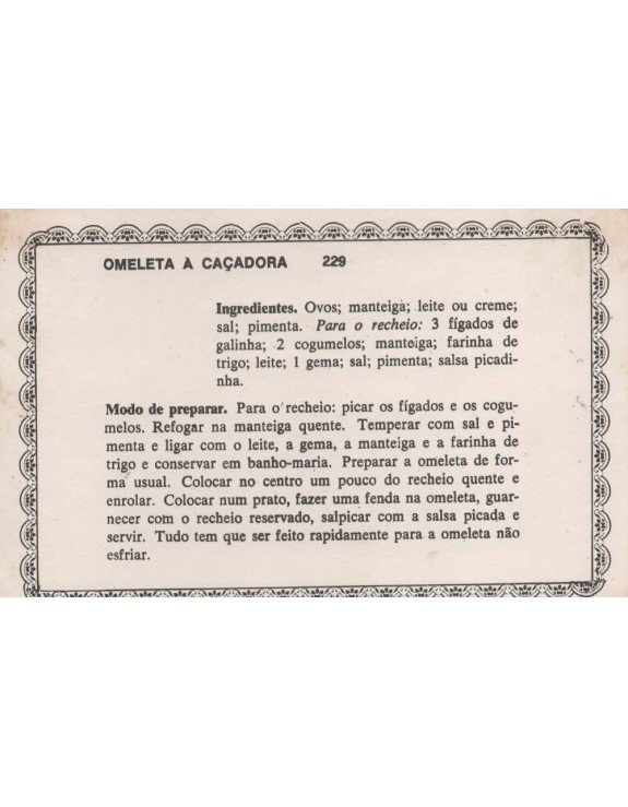FICHARIO ANTIGO DE RECEITAS 229 E 230