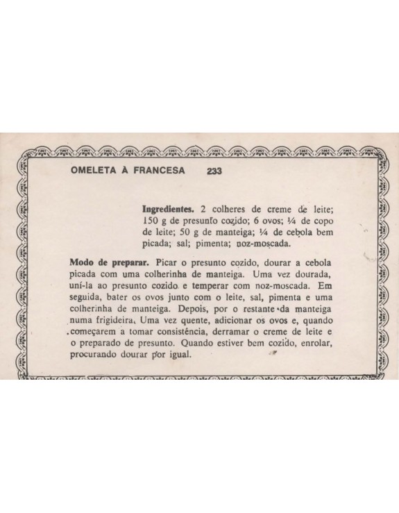 FICHARIO ANTIGO DE RECEITAS 233 E 234