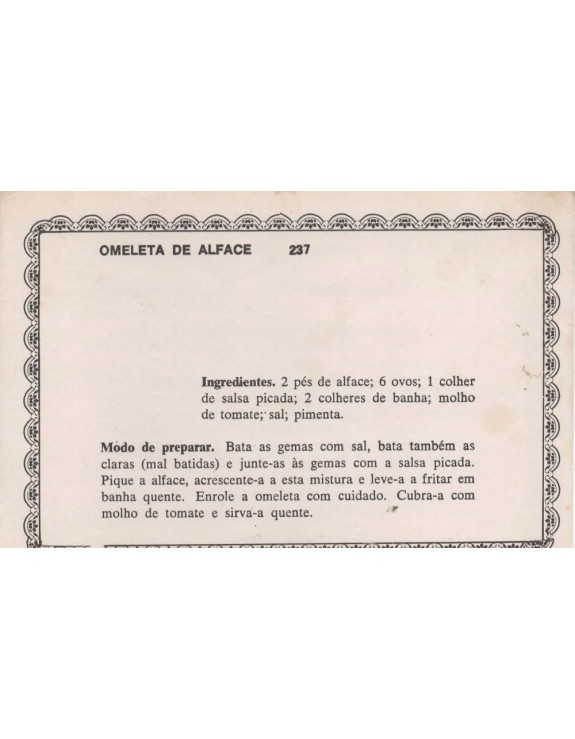 FICHARIO ANTIGO DE RECEITAS 237 E 238