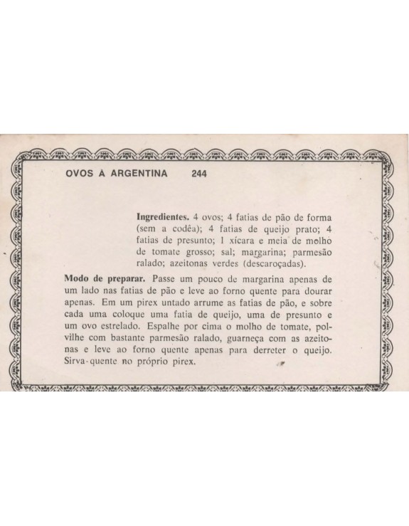 FICHARIO ANTIGO DE RECEITAS 243 E 244