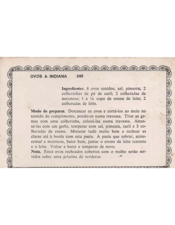 FICHARIO ANTIGO DE RECEITAS 249 E 250