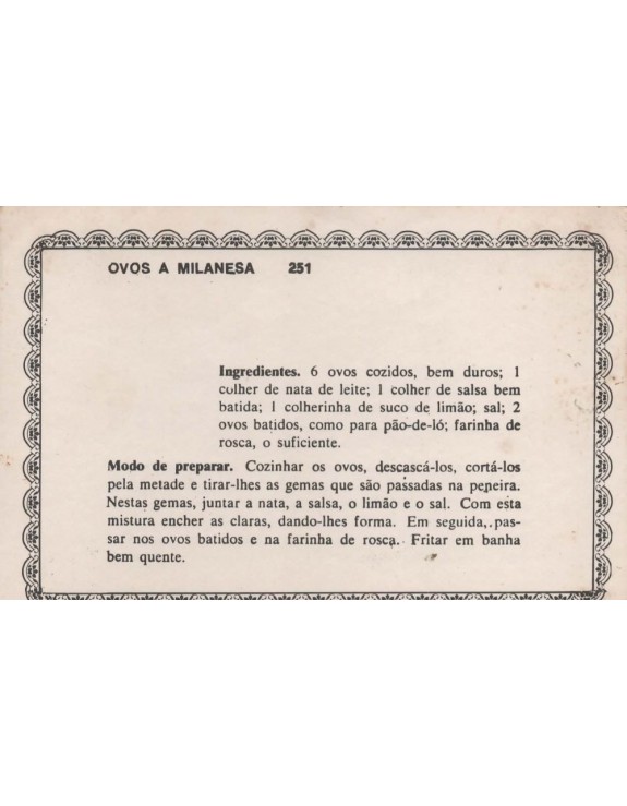 FICHARIO ANTIGO DE RECEITAS 251 E 252
