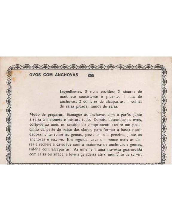 FICHARIO ANTIGO DE RECEITAS 255 E 256