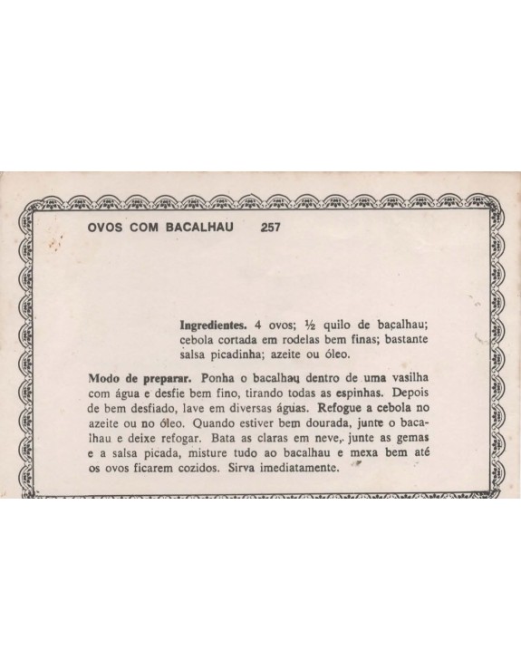 FICHARIO ANTIGO DE RECEITAS 257 E 258