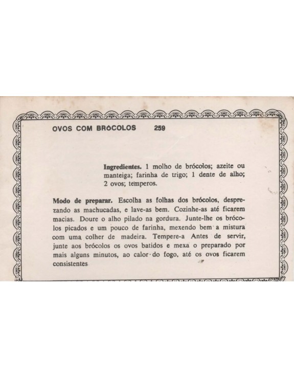 FICHARIO ANTIGO DE RECEITAS 259 E 260