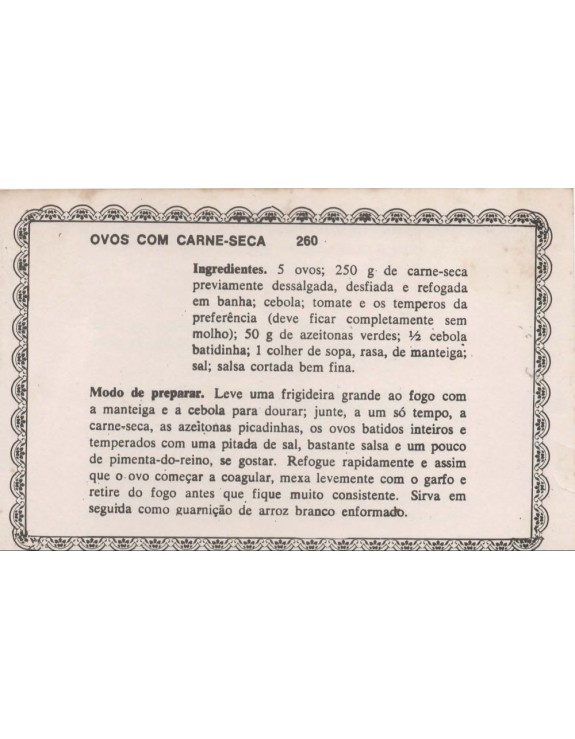 FICHARIO ANTIGO DE RECEITAS 259 E 260