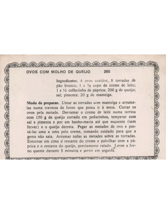 FICHARIO ANTIGO DE RECEITAS 265 E 266