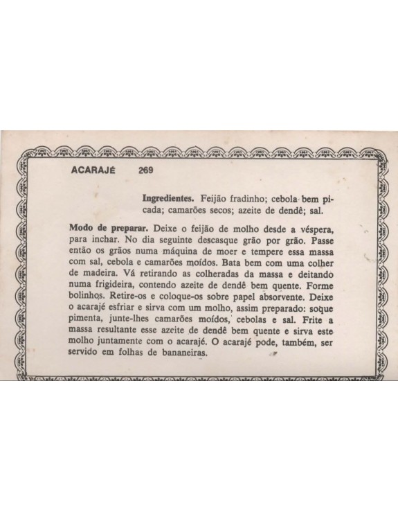 FICHARIO ANTIGO DE RECEITAS 269 E 270