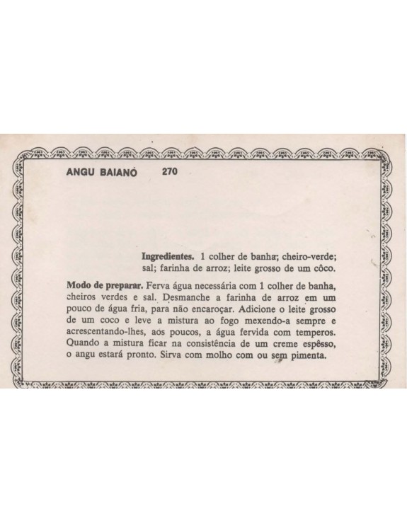 FICHARIO ANTIGO DE RECEITAS 269 E 270