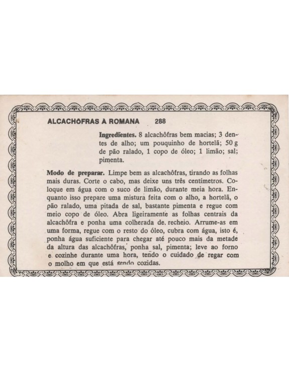 FICHARIO ANTIGO DE RECEITAS 287 E 288